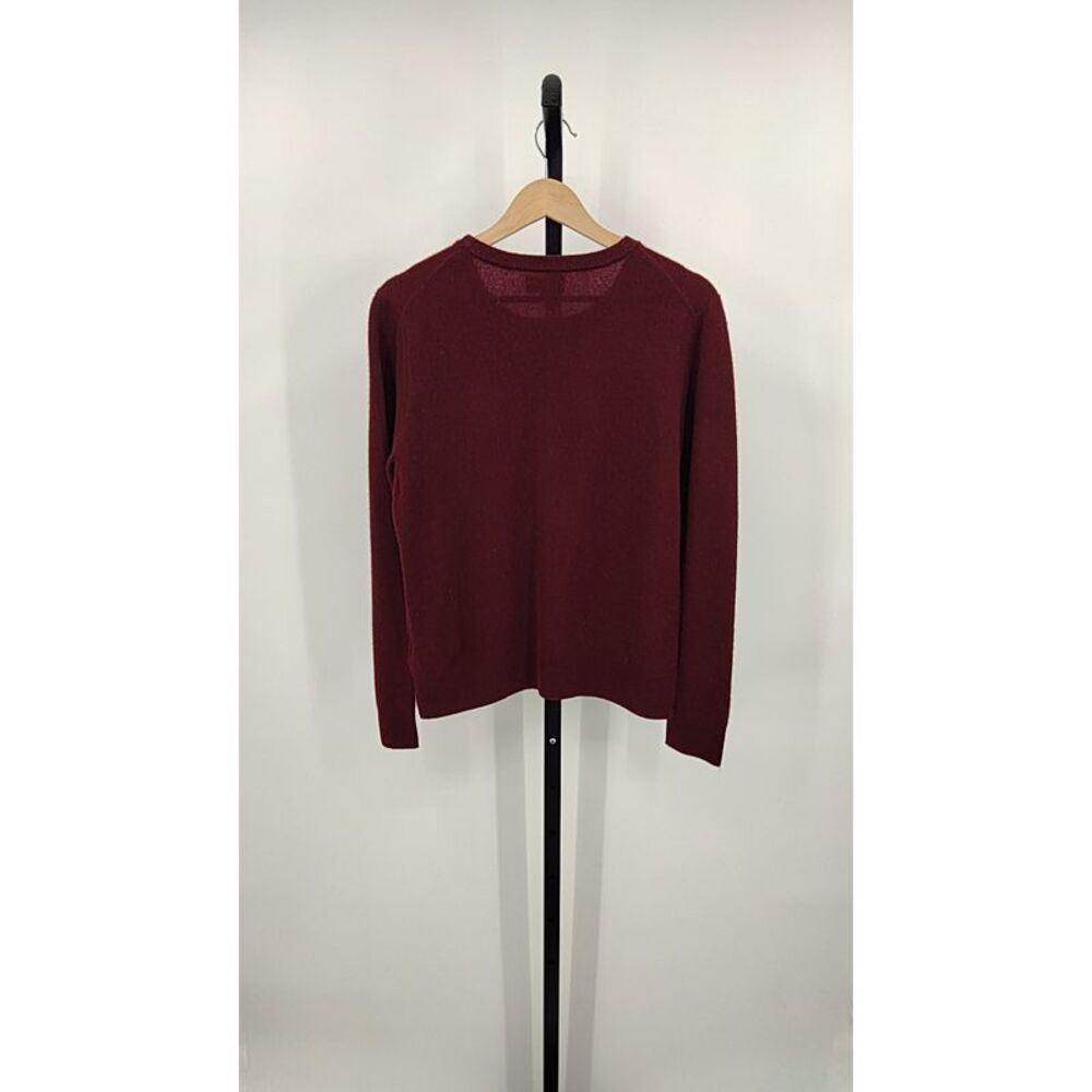 Quince Women Mongolian Cashmere Crewneck Sweater Rich Burgundy Sleeved Top L - Picture 2 of 2